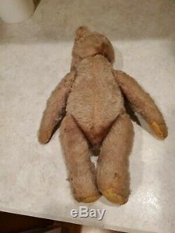 Vintage Very Early Steiff Teddy Bear Mohair Jointed 13 Inches