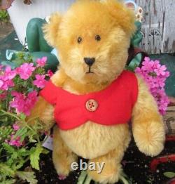 Vintage Winnie Pooh Mohair Teddy Bear Artist Dee Wolf 8 Red Vest Adorable Rare