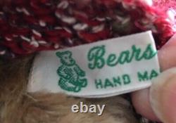 Vtg 14 Beige Rare Mohair Jointed 1998 Teddy Bear'jonathan' Bears In The Peak
