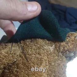 Vtg 1930s Mohair Teddy Bear fabric Eyes Floss Nose Jointed Big Old Large 22 inch