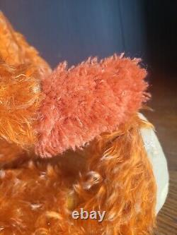 WOW! 25 Antique 1920's Long Orange and White Tipped Mohair Teddy Bear