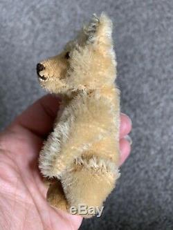 WOW- RARE VTG Miniature Steiff Mohair Teddy Baby Bear WithButton & Us Zone Tag NR