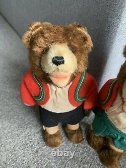 WOW- Steiff TEDDYLI Girl & Boy BEAR Set Lot Of 2 With Buttons And US Zone Tags