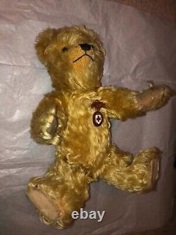 Wonderful ANTIQUE Merrythought Teddy Bear 1940s Gold Mohair 13 inch Vintage Bear